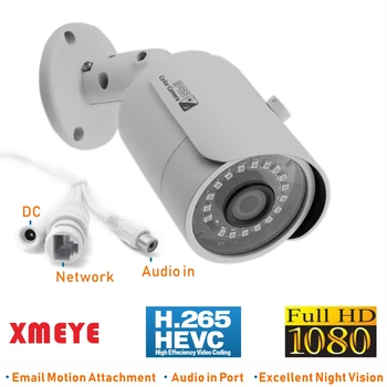 ENSTER IP66 H. 265 Exterior Onvif de 1080P em HD a Câmera do IP de Suporte de Detecção de Movimento Alarme do Email com Foto instantânea, o Apoio externo MC