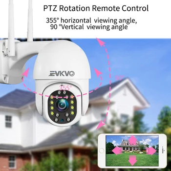 EVKVO 3MP Exterior, wi-Fi Câmera do IP de PTZ Zoom Digital de 4X wi-Fi Câmera ao ar livre Impermeável de Segurança CCTV Câmera de Vigilância Yoosee