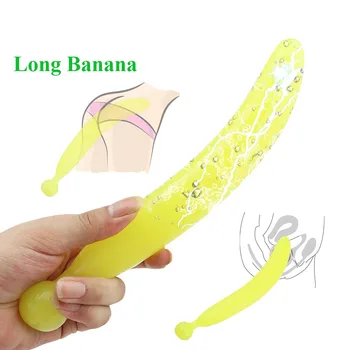 EXVOID Vibrador Longo Masturbato Banana, Pepino Forma Não Vibrador Pênis Grande Brinquedos Sexuais para as Mulheres do Ponto de G Massager de Produtos para Adultos