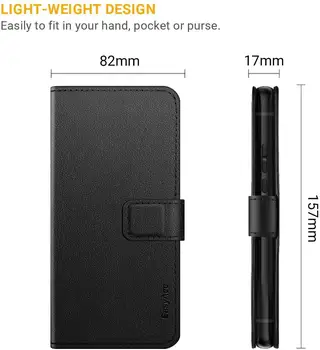 EasyAcc Huawei P30 Lite Caso PU Couro Sintético com o Titular do Cartão Dobrável e Bolsa de Cobrir com a Função de Suporte da Carteira de Caso