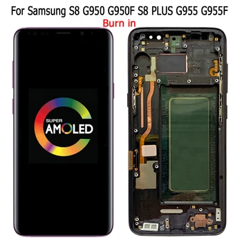 Ecrã Super AMOLED de LCD Para Samsung S8 G950 G950F S8 MAIS G955F G955FD Gravar em Sombras Display LCD Com Touch Screen Digitador