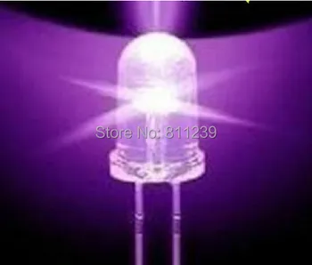Eletrônica inteligente 1000pcs/monte F5 Ultra Brilhante, 5MM Rodada UV Roxo de Água Clara DIODO emissor de Luz, Lâmpada do Diodo Emissor de Alta Qualidade
