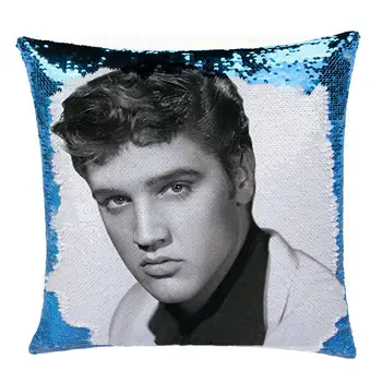 Elvis Presley Sexy De Lantejoulas Fronha, Magia Reversível De Lantejoulas Fronha Decorativo Jogar Fronha Engraçado Travesseiro