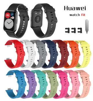 Em Silicone macio Faixa de Relógio Para Huawei Ajuste do Relógio Pulseira de Relógio de Substituição Alça de Ajuste Sport tracker Pulseira Smartwatch pulseira
