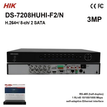 Em estoque DS-7208HUHI-F2/N Original Hik 8CH TVI HD DVR 8ch Turbo DVR CCTV Gravador 2SATA H. 264+ 3MP Suporte HD-TVI IPC AHD analógico
