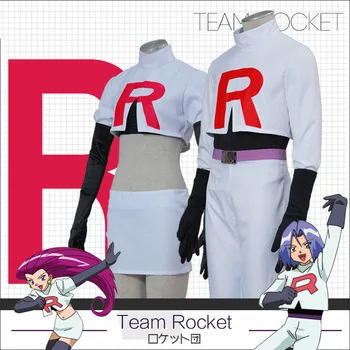 Equipe Rocket Jessie Musashi James Kojirou cosplay traje Completo de Jogo Definido Anime Cosplay Fantasia