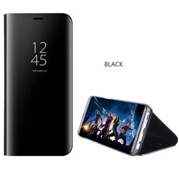 Espelho inteligente Telefone Flip Case Para Samsung Note 8 9 Casos Couro Flip Tampa do Suporte Para S10E S8 S9 S10 Plus
