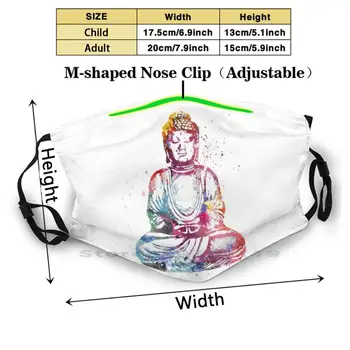 Espiritual De Buda Aquarela Ilustração: Pintura De Tinta De Impressão Reutilizáveis Pm2.5 Filtro DIY Boca Máscara de Crianças Buda buda Buda
