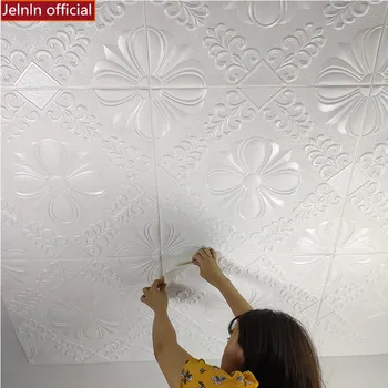 Espuma 3D adesivos de parede auto-adesivo de teto, adesivos auto-carregamento de teto do quarto de crianças decoração do escritório de espuma macia pacote de papel de parede