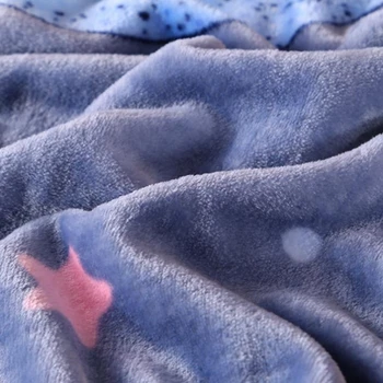 Estrela azul de Inverno Suaves Flanela de Capa de Edredão 1pcs Coral do Fleece Espessamento Quente Edredão de Cama de Tampa Jogar Mecânica de Lavagem