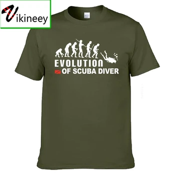 Evolução Do Mergulhador Mergulhar Bandeira de Mergulho Engraçado Black T-shirt Mens Novos Projetos Algodão T-Shirt atacado Top Tees