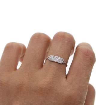Exemplo de Projeto de Novos Anéis de Cor prata AAA zircônia cúbica Anéis de Casamento Chique cadeia de charme Dedo Jóias para Mulheres