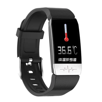 FAM T1 Smart Watch Medida da Temperatura ECG SmartBand Heart Rate Monitor de Pressão Arterial Previsão do Tempo para Beber Lembrar Pulseira