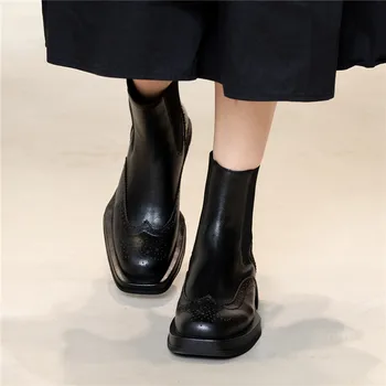FEDONAS 2020 Queda de Sapatos de Mulheres Ankle Boots Com Saltos Genuíno Letaher Salto Alto Botas Botas de Terceiros Escritório Senhora Sapatos de Mulher