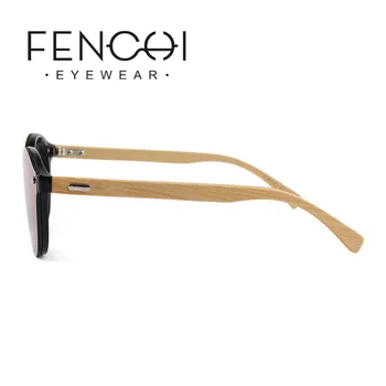 FENCHI Madeira de Bambu Óculos de sol Polarizados Homens Mulheres 2019 Espelho de Lente de Óculos de Sol de Marca Design Artesanal Zonnebril Dames
