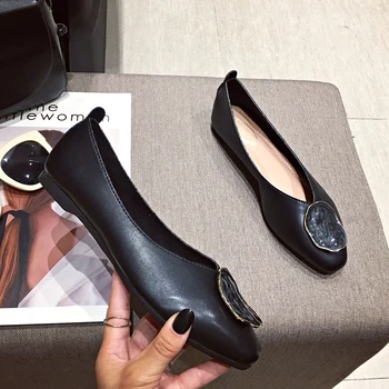 FamtiYaa 2020 Novas Apontado Plana Sapatos para Mulheres Sapato de Balé Pour Femme Chaussures Ballerines Sapatos de Senhoras