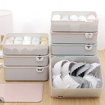 Família de armazenamento de caixa de sutiã, cuecas e meias com logotipo, 1 compartimento, 10 compartimentos e 15 compartimentos, roupa íntima fini