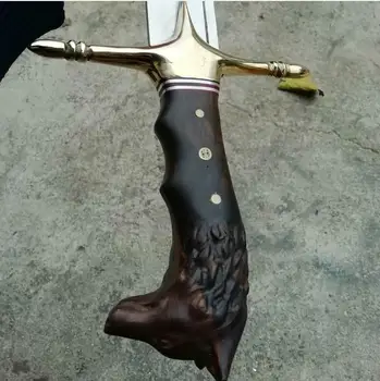 Feito à mão turco Real Espada Afiada lobo Turk história Espada 4116-4034 Qualidade em Aço Inoxidável Temperado de Mão espada de Lâmina