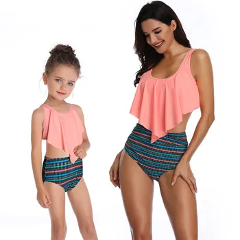 Filha de mãe trajes de banho de Biquini Mamãe e Me Swimwear Moda de Qualidade Biquíni Novo Família de Verão Combinando Roupas moda praia