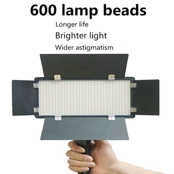 Fotografia 600 LED Esferas de Vídeo Lâmpada de Luz do Painel de 3300K-5600K 40W 3600LM Dimmable para a Câmera de Vídeo Câmera de vídeo digital