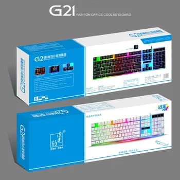 G21 USB com Fio Mecânicos Suspensos Teclado led de luz de fundo Colorido Jogos Teclado à prova d'água Para PC Computador Gamer
