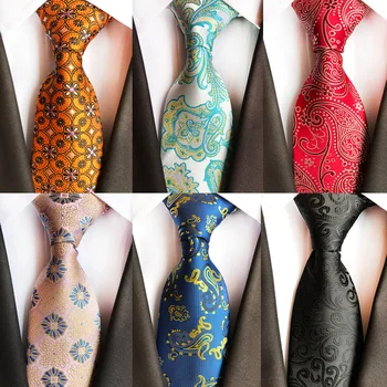GUSLESON Nova Floral Paisley Laços Para Homens 8cm Clássico de Seda Jacquard tecer Casamento Laços de Pescoço de Negócios Gravatas Corbatas Hombre