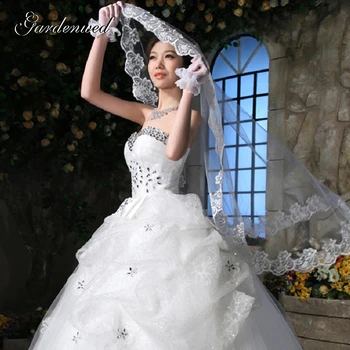 Gardenwed Mulheres De Noiva Elegante Marfim Apliques De Renda Véus De Noiva Acessórios Do Casamento 2020