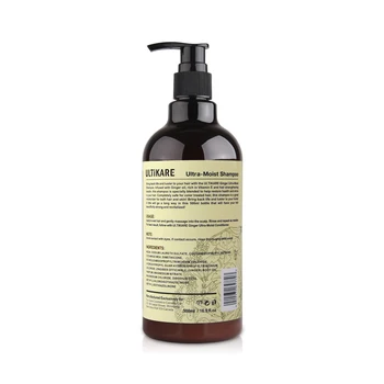 Gengibre Shampoo Hidratante Extrato de Ervas de Crescimento do Cabelo, Cuidados com Gengibre Shampoo para Cabelos Danificados 500ML