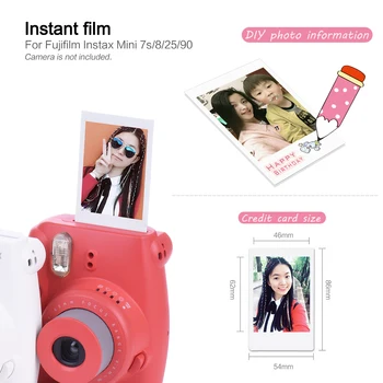 Genuíno fujifilm Instax Mini-Filme Branca de Papel Fotográfico Instantâneo do Álbum Instant Impressão para Fujifilm Instax Mini 7s/8/25/90/9