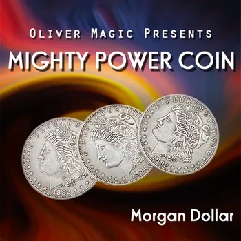 Grande Poder de Moeda (Morgan Dólar) por Oliver Truques de Magia Satge de Perto Magia Divertido Moeda Penetração Magie Ilusão de Artifício Adereços