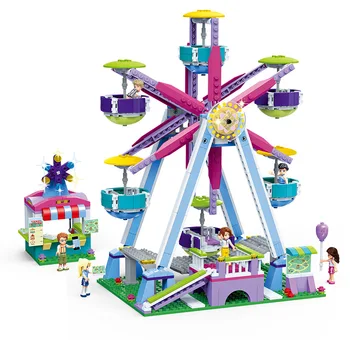 Gudi Novos Amigos Série De Parque De Diversões De Roda-Gigante Do Modelo De Construção De Blocos De Tijolos Playgame Meninas Princesa Brinquedos Para Crianças