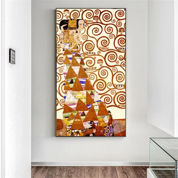Gustav Klimt Árvore Da Vida Lona Arte Paitnings Clássica Famosa Pintura De Reproduções De Gustav Klimt Parede A Imagem Para A Sala De