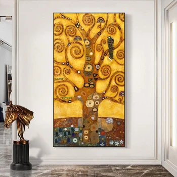 Gustav Klimt Árvore Da Vida Lona Arte Paitnings Clássica Famosa Pintura De Reproduções De Gustav Klimt Parede A Imagem Para A Sala De