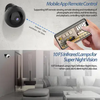 HD1080P Mini Câmera IP WIFI W8 Wireless da Segurança Home de Visão Noturna de Detectar o Movimento de Mini Câmera de Vídeo Loop Gravador Micro Câmera