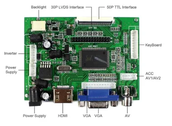 HDMI+VGA 2AV Conselho de Controle de Kit para N156B6 N156B6-L0B N156B6-L0A 1366 X 768 ecrã LCD LED de Controlador de Placa de