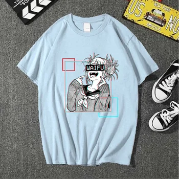 Harajuku meu herói academia Unisex T-shirt de Anime Japonês Himiko'Toga Impresso T-shirt masculina Streetwear Casual tops