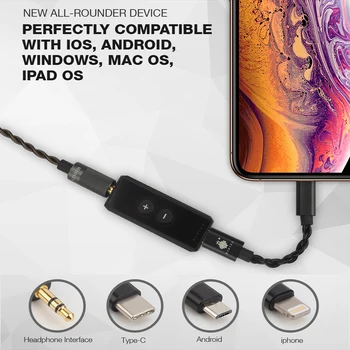 Hidizs S8 Amplificador de fones de ouvido hi-fi Decodificação USB TIPO C CAD de 3,5 MM placa Contrata DAC Amp para Telefones/PC Portátil saída de Áudio