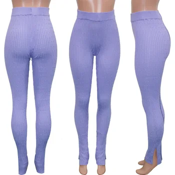 Hirigin Sexy de Camisola de Malha de Cintura Alta Fenda Lápis Calças 2020 Outono-Inverno Mulheres de Roupas Plus Size, Leggings Sala de Vestir