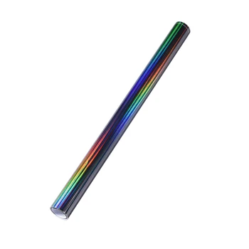 Holográfico Laser Chrome Preto Adesivos de carros do Interior do Carro Envoltório do Corpo Película de Vinil Folha de Preto com arco-íris Decalques