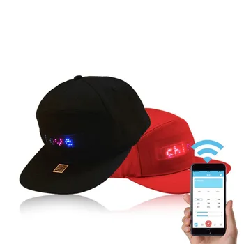 Homens, Mulheres do Hip Hop Chapéus Bluetooth, Display de LED Chapéu Programável de Crédito Rolar o Visor de Mensagem do Conselho de Beisebol Hip Hop Festa Pac de Golfe