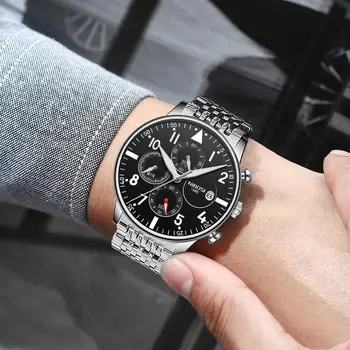 Homens Relógios NIBOSI de melhor Marca de Luxo Cronógrafo Esporte Relógio de Quartzo do sexo Masculino Casual de Aço Impermeável relógio de Pulso Relógio Masculino