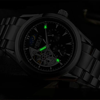 Homens luxo Automático de Relógios as melhores marcas de relógios Mecânicos para Homens Relógio Turbilhão Correia de Aço Impermeável Militar Relógios de pulso