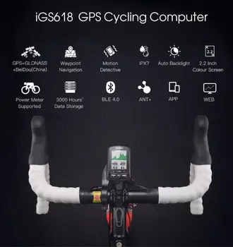IGPSPORT ANT+ GPS IGS618 Bicicleta Bicicleta sem Fios Bluetooth Cronómetro Velocímetro Impermeável IPX7 Bicicleta de Ciclismo Velocímetro Computador