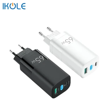 IKOLE GaN 65W adaptador USB Carregador de Carga Rápida QC 4+ QC3.0 PD3.0 USB-C Tipo C PD de Carregamento Rápido Para o Portátil MacBook, iPhone, iPad, Samsung
