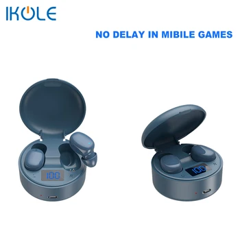 IKOLE TWS Bluetooth 5.0 WirelessEarphones Com Display LCD de Carregamento Cass Estéreo hi-fi de Profunda Bas Esportes Impermeável Fones de ouvido Fones de ouvido