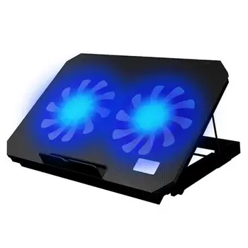 Iluminação LED de Ângulo Ajustável USB do Laptop Cooler Ventilador de Arrefecimento Stand Suporte de Base 2 Ventilador de Refrigeração Laptop Cooling Pad Notebook Stand