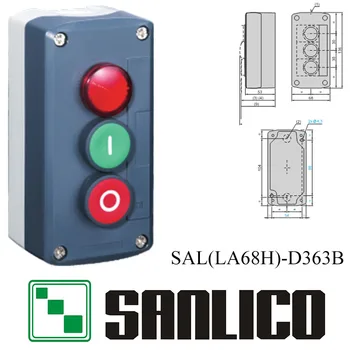 Impermeável caixa de controle de interruptor de botão de pressão estação IP65 SAL(LA68H )-D363B 2 interruptor momentâneo e 1 LED piloto Indicador de luz