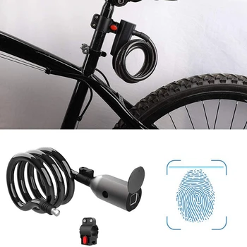 Impressão Digital De Bicicletas De Aço De Bloqueio Do Cabo Elétrico De Bicicleta Mountain Bike De Bloqueio De Trava Anti-Furto De Cabo De Aço De Bloqueio Impermeável
