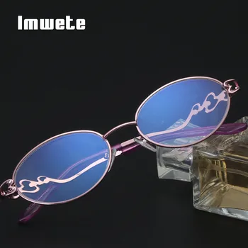 Imwete Anti Luz Azul Óculos De Leitura Mulheres Clássico Claro Metal Óculos Homens Computador Óculos De Presbiopia +1.0 2.0 3.0 4.0