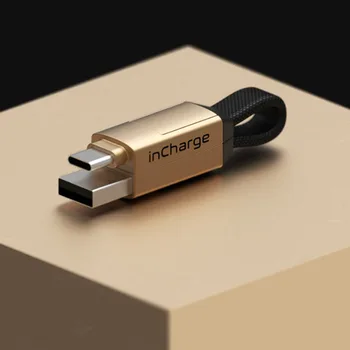 Incharge 6 Cabo Adaptador de Transferência de Dados de Carga de Energia para USB para USB-C-Tipo c Relâmpago Micro USB Chaveiro Magnético Conversor